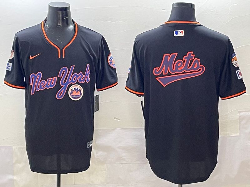 Men New York Mets Blank Black Throwback 2025 Nike MLB Jersey style 5073->new york mets->MLB Jersey